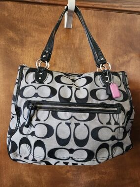 Coach Poppy Signature Metallic Hallie Purse